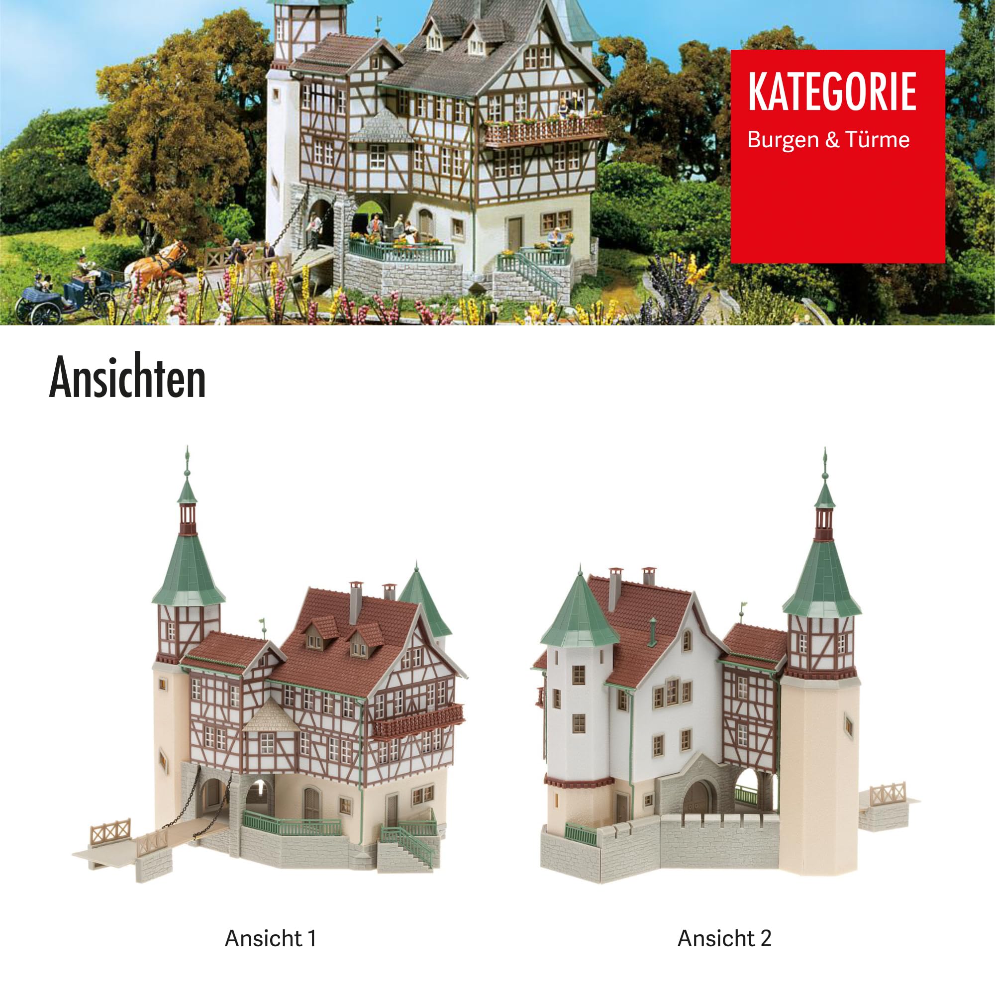 FALLER Jagdschloss Falkeneck Modellbausatz mit 176 Einzelteilen